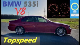 BMW 535i E39 V8 Topspeed Vmax GPS Full Acceleration