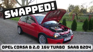 Red Project Corsa B stage 2 | Swap 2.0 16v turbo Saab. Part 2/2