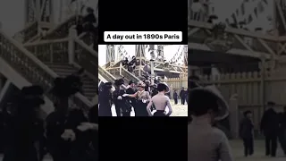 colorized and restored footage of daily life in Paris sometime in the last 1890s