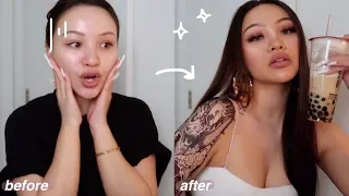 The Ultimate ABG Transformation ✨Asian Baby Girl Makeup + Tats + Boba