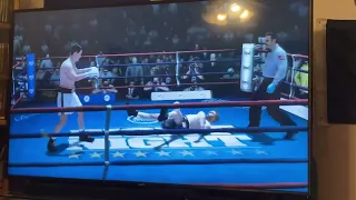 Jake Paul fails with his overhand right gets KOd by Tommy Fury (Fight Night Champion)