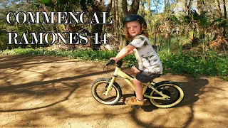 3 year old rides Commencal Ramones 14" MTB - Narrabeen Lagoon Trail