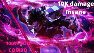 Tanjiro God Of Fire 10K DAMAGE 100% TOD COMBO  -  Demon Slayer Hikonami Chronicles #DemonSlayer