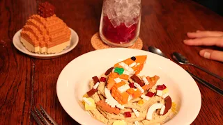 Lego Shrimp Pasta & Dessert - Stop Motion Cooking
