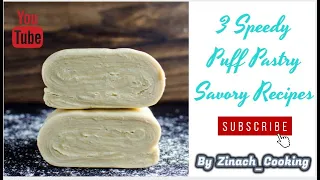 3 Speedy Puff Pastry Savory Recipes ( French & English Subtitle  )