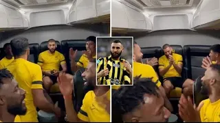 Al Ittihad Players Serenade Karim Benzema and Kante in the bus
