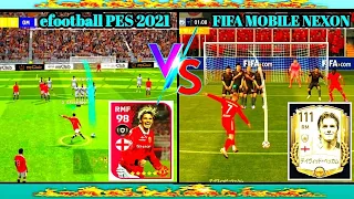 Free kick Comparison efootball PES 2021 Mobile VS FIFA MOBILE 22 !!!