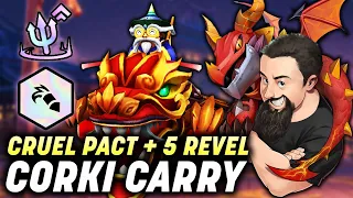 5 Revel Corki Carry - Double Revel Emblems are OP!! | TFT Dragonlands | Teamfight Tactics