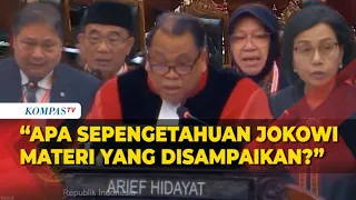 Hakim Tanya soal Jokowi Tahu atau Tidak Materi Para Menteri di Sidang MK