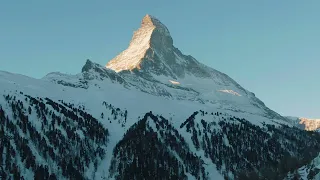 Fly Around Matterhorn Mountain in The Swiss Alps - Switzerland - 4K