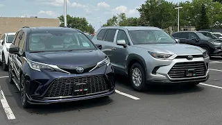 Side by side comparison- 2024 Grand Highlander and 2023 Sienna