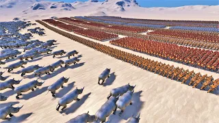 5000 Rhinos Charging towards Medieval Army | Can they be Stopped - Ultimate Epic Battle Simulator