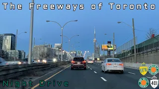 The Freeways of Toronto at Dusk - Hamilton to Oshawa - April, 2024