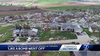 Nearly 50 homes destroyed in Minden, Iowa by EF-3 tornado