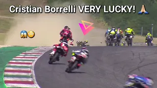 Cristian Borrelli VERY LUCKY 😳🙏🏻 | CIV PreMoto3 Mugello 2023 Race 2