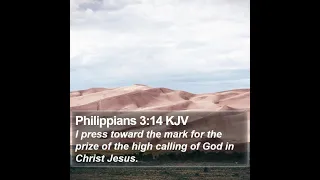 Philippians 3:14 I press toward the mark for the prize of the high calling of God in Christ Jesus.