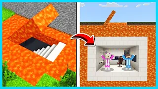 MIPAN & ZUZUZU BUAT RUANGAN RAHASIA PALING SERAM DI BAWAH LAVA MINECRAFT SURVIVAL!