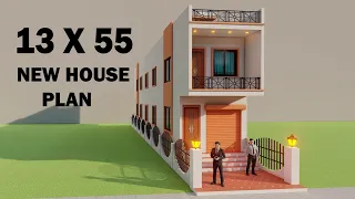 Small shop with house plan,3D dukan or makan ka naksha,13 by 55 new house plan,3D house map