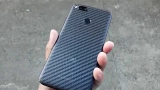 Capas Tempered Glass for Mi A1/5X with Carbon Fiber back sticker