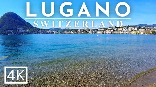 Lugano Switzerland 4K Lugano Walking Tour - The best of Lugano: LAKE LUGANO Promenade