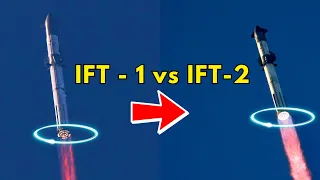 Starship Launch IFT-2 Vs IFT-1 : Perfectly Synced Side by Side Comparison Video