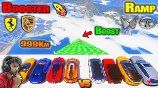 Indian Car Vs Super Cars 🚀10000 High Speed BOOST Ramp Challenge GTA 5