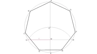 How to draw a regular heptagon inscribed in a circle