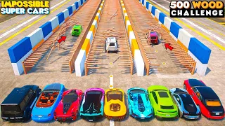 GTA 5: Super Cars Vs 5000 Woods Breaking Challenge🔥 Speed Crash Test! GTA 5 MODS!