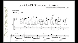 Guitar Classic: K27 L449 Sonata in B minor(Domenico Scarlatti)