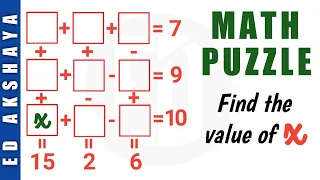 Can you Solve This Math Puzzle? l Find the value of X in 3 By 3 Table l Fast & Easy Tutorial l