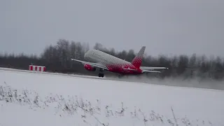 Взлёт SSJ 100 95B (Ra-89024) a/к Rossiya