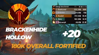 Backenhide Hollow +20 fury Warrior POV 180k overall dragonflight 10.1.7 season 2