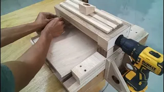 Amazing make a drum sander from a cordless drill // woodworking DIY.