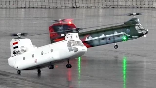 2X BIG RC VARIO CHINOOK CH-47 SCALE MODEL HELICOPTER INDOOR FLIGHT / Modell-Hobby-Spiel Leipzig 2016