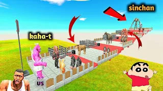 shinchain ki vs chop ke rhinoceros Animal  Revolt Battle Simulator SHINCHAN and Chop kaha