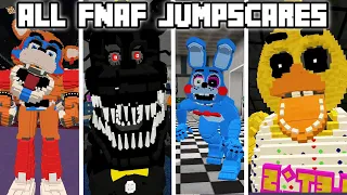 All FNAF Jumpscares/Attacks in Minecraft (1-5) [AdamTaylor Addons]