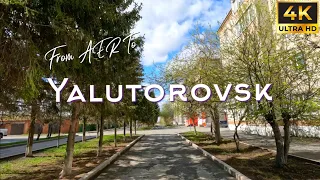 Driving Traditional Russian Town - Yalutorovsk - 4K - По Весеннему Ялуторовску под музыку, Россия.
