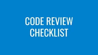 Code review checklist. Real example