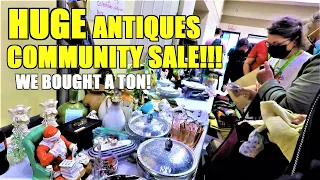 Ep443:  The BIGGEST VINTAGE & ANTIQUES Community Sale In The City!  😮😮 Thrift Haul - Shop With Me!