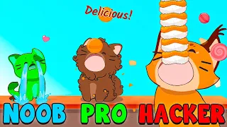 CATS SWALLOWED ALL THE TREATS! 🙀 NOOB vs PRO vs HACKER in Duet Cats