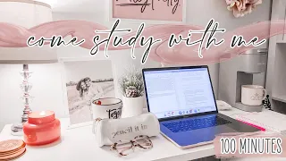 100 Minute Study With Me | Real Time Pomodoro Sessions & Background Music | Vlogmas Day 5