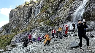 Софийские водопады - тающий ледник. Архыз. Софийская долина. Сентябрь 2023