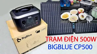 Trạm Điện Xuyên Việt, Dã Ngoại, Nấu Ăn, Sạc full đồ công nghệ BigBlue CP500 Pin Năng Lượng Mặt Trời