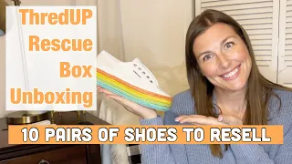 ThredUP 10 Pairs of Shoes Rescue Box Unboxing to Resell on eBay