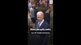 Biden abruptly walks out of medal ceremony