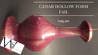 woodturning #70 cedar hollow form fail