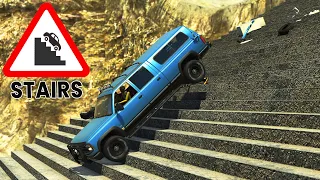 BeamNG Drive - Cars vs Stairs #8 (Starts Off Easy)