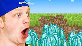 Minecraft But Grass Drops Diamonds