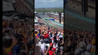 2021 USGP start from turn 1 grandstands