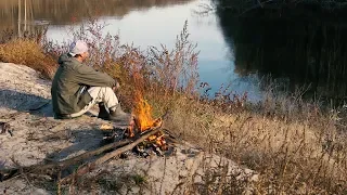 ALONE From dawn to dusk | English Breakfast in the woods Fishing Bonfire